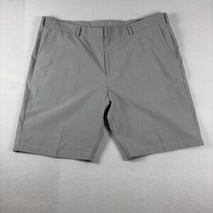 Mens Gray Micro Stripe Flat Front Golf Shorts Casual Performance Size 42